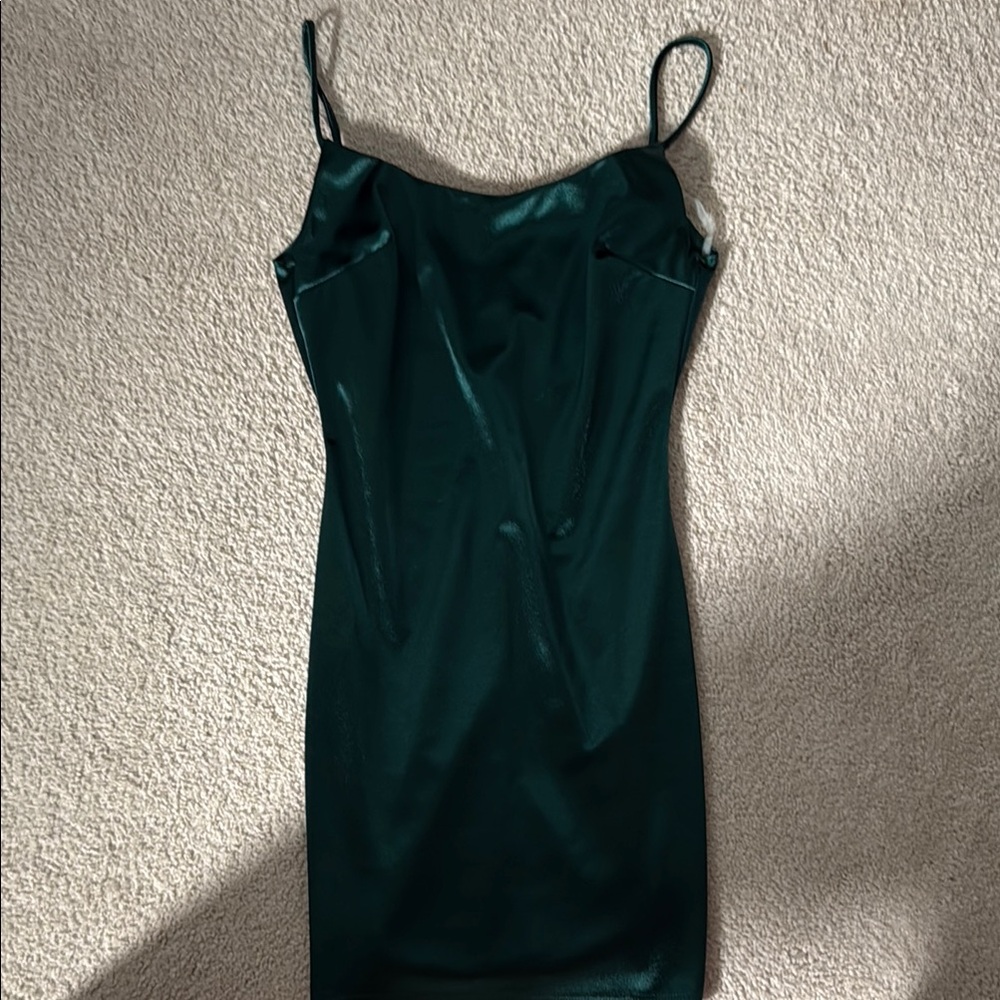 Windsor Green Spaghetti Strap Slip Mini Dress